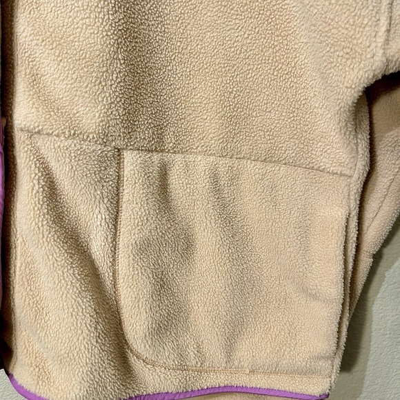 Wild Fable Fleece Jacket Oversized Tan With Purple Women's Size XL - Picture 6 of 8